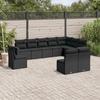 VidaXL Garden Lounge Set 10 Pcs with Cushions Black Wicker 3251442