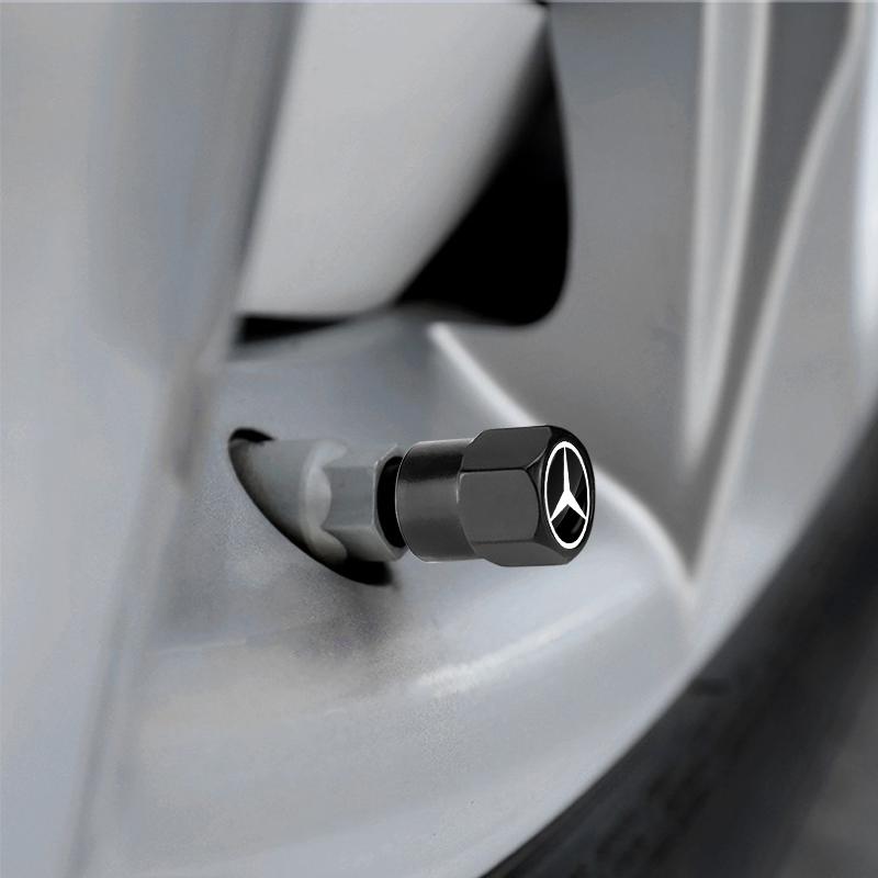 4 stk Bilhjul Dekk Bolt-in Ventilkapsler Merke Bil Tilbehør For Mercedes Benz W205 W177 W212 W213 W221 W220 W176 ML G63 E63 GT AMG