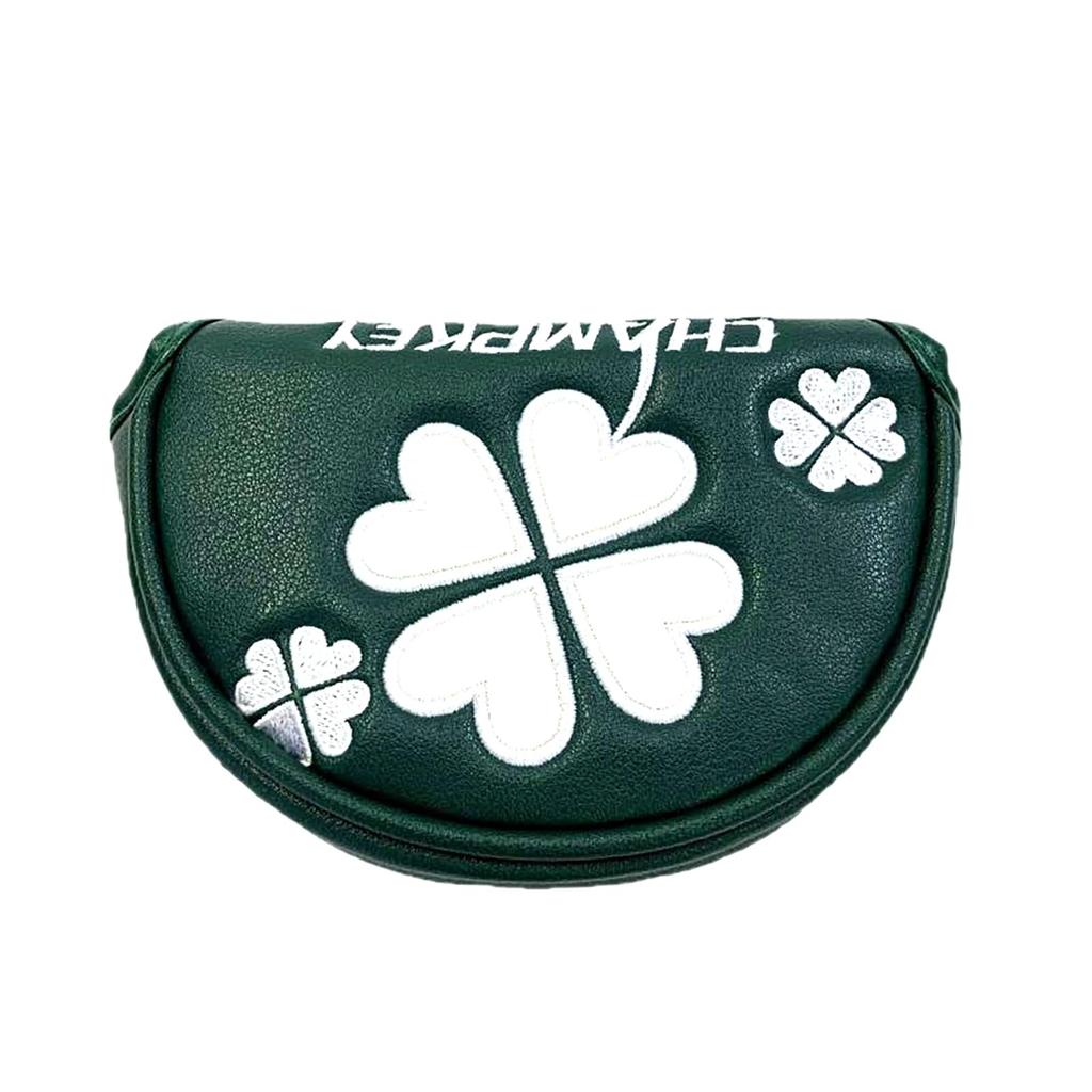 Golf Head Cover Putter Cover Mallet Magnetic Closure for Center Shaft Clover (Green, Small Size for Center Shaft)