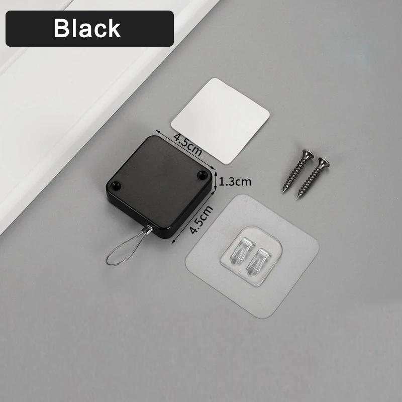 1Pcs Black Punch Free Automatic Sensor Door Closer Automatic Shutdown Device Non Punching Telescopic Sliding Door Device