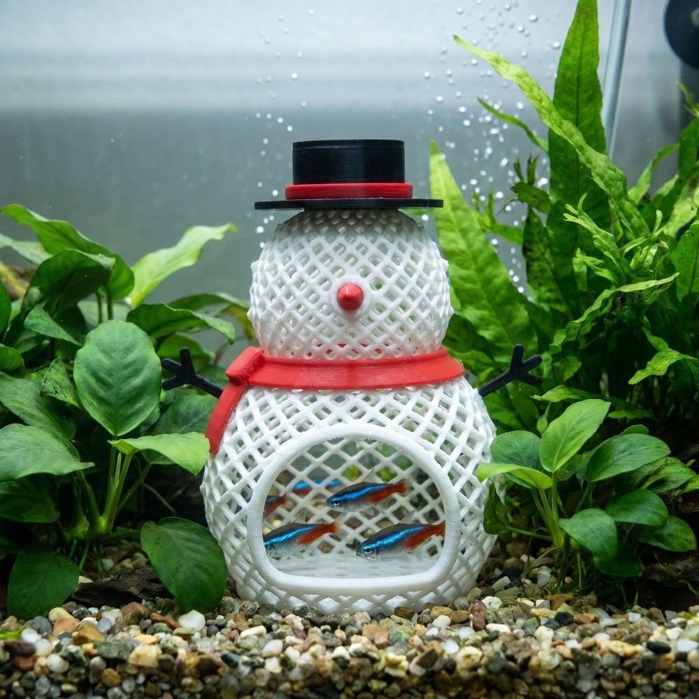 3D Printed Christmas Aquarium Hideout Cave Hollow Plastic Shrimp Shelter Safe Shelter Shrimp Hiding Spot Holiday Decor
