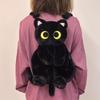 33cm Kawaii Große Augen Katze Plüschtier Schwarzer Rucksack Niedliche Große Kapazität Stofftier Tasche Jungen Mädchen Frauen Weiches Spielzeug Rucksack Geschenk