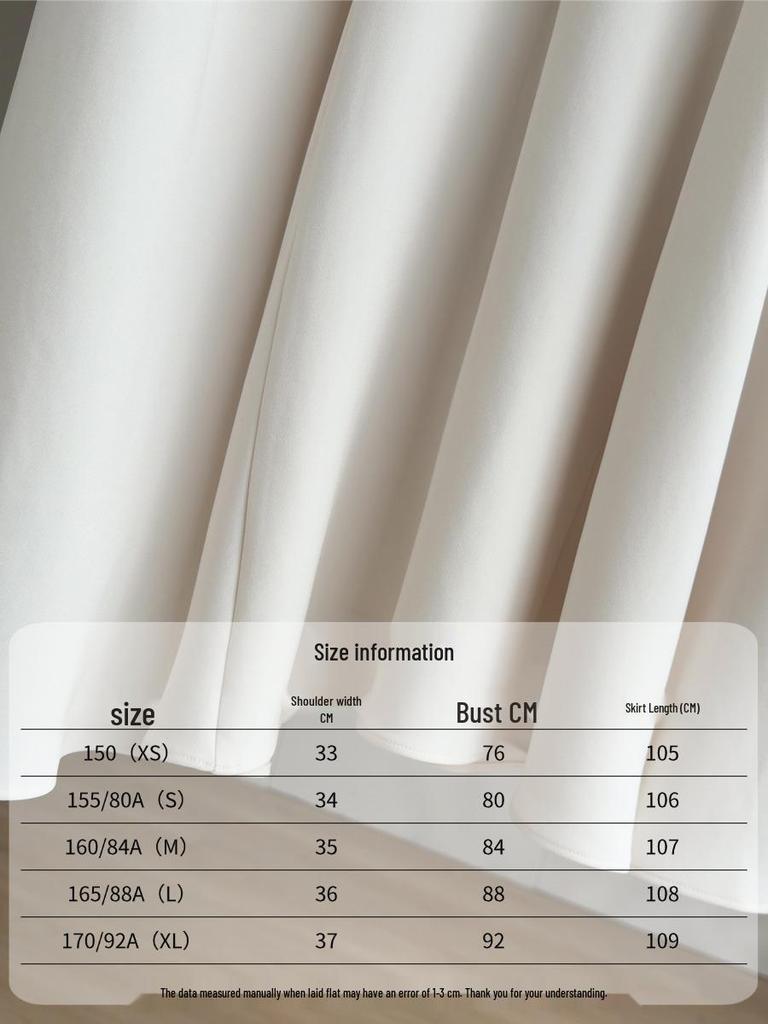 Elegant High-End V-Neck Sleeveless Dress for Women - Spring/Summer Three-Tone Acetate Wide Flare Skirt