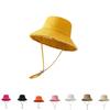 New Bucket Hat Solid Color Big Brim Sun Hat Men and Women Show Small Face Sun Protection Burr Sun Protection Hat Fashion Hat