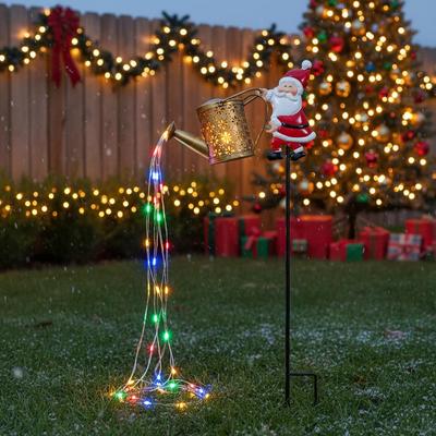 Christmas Solar Stove Lights Garden Lawn Decoration Christmas Water Kettle For Garden Lawn Water Ornaments Outdoor Decor