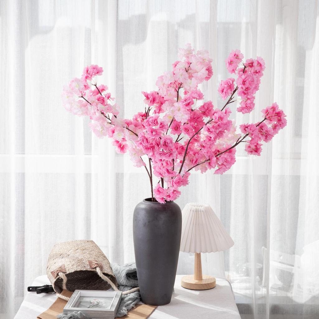 Sakura Branches Artificial Flowers: Green Plants & Handicrafts for Weddings & Boutonnieres