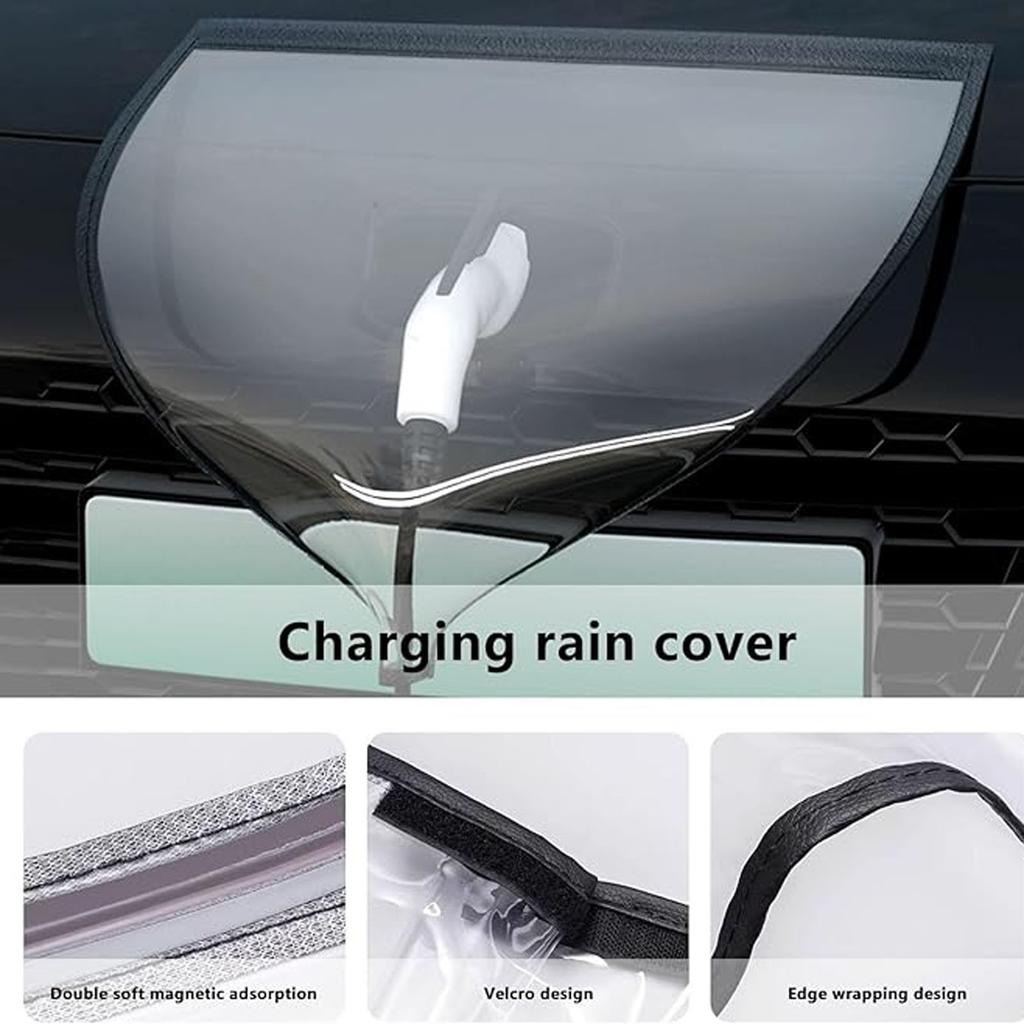Electric Vehicle Charging Port Protective Cover Waterproof Rain Shield for EV Charger Socket Outdoor Weather Resistant Charging Station Accessory