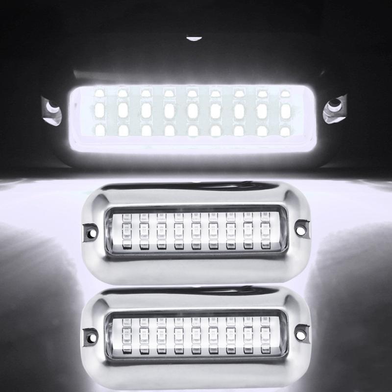 1 Pereche Lumini LED Impermeabile 27LED Pentru Yachting Marin Rvs Lampă Subacvatică din Oțel Inoxidabil