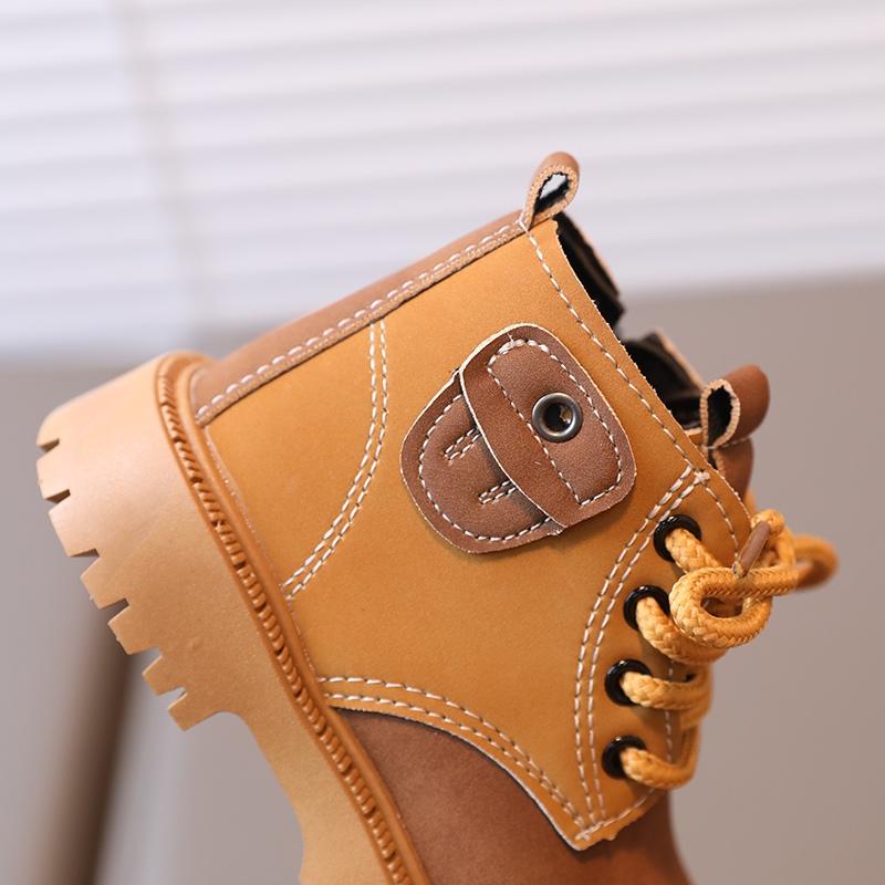 Chłopcy Dziewczęta Przystojny Casual Na wszystkie mecze Wygodne szwy Kolor Boczny zamek błyskawiczny Antypoślizgowe krótkie buty Skórzane buty