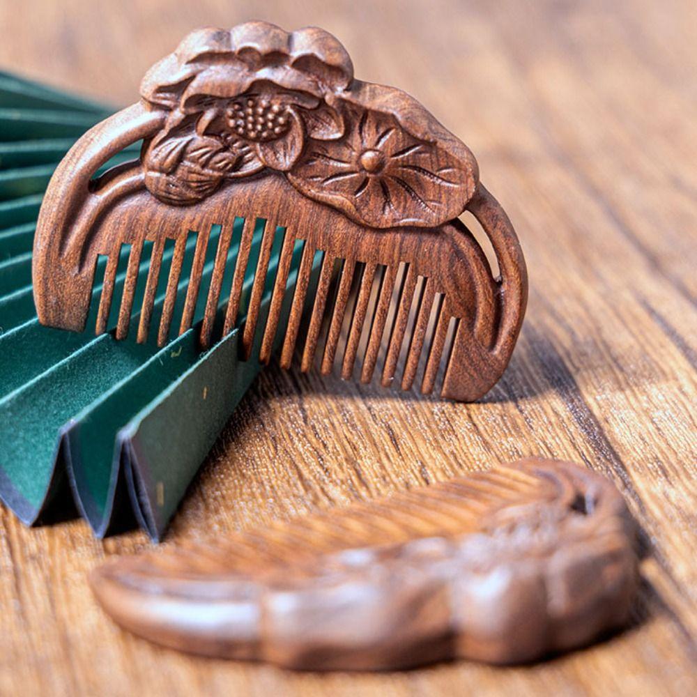 Rabbit Sandalwood Comb Anti Static Wooden Comb Portable Mini Comb Brush  Women