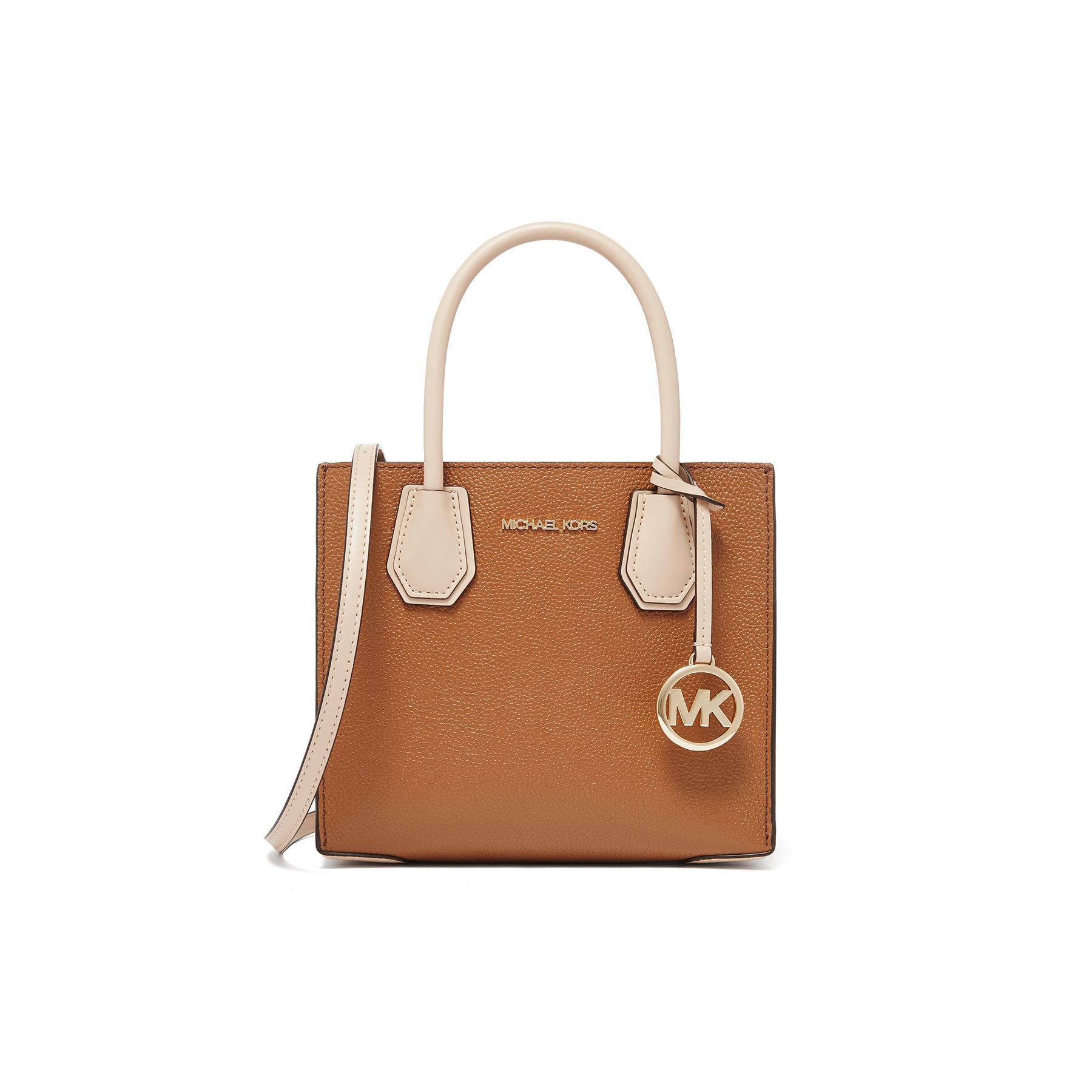 

New MICHAEL KORS Mercer Cow Leather Trunk Bag, Handbag, Shoulder Bag Medium Size Women s Brown 35S1GM9M2T-299 22.1*10.9*19.1CM