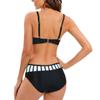 Bikini Push Up Femmes Maillot De Bain Rayé Patchwork Grande Taille Maillots De Bain Femme Bandage Bikinis Ensemble Maillot de bain Femmes