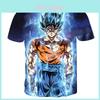 Vibrant Summer Tee Dragon Ball Z Goku Super Saiyan 3d Print Casual T-shirt Men Women Top