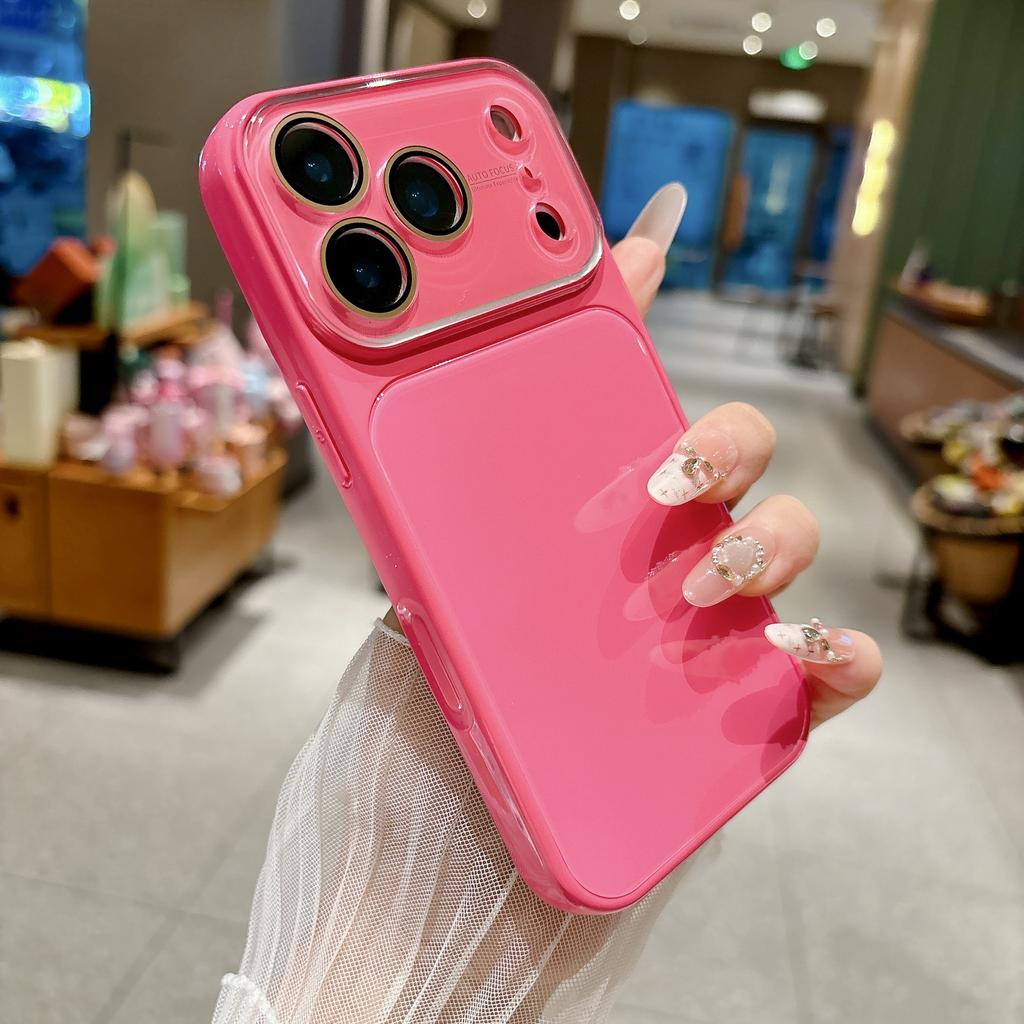 Summer solid color becomes larger in seconds, and the window is suitable for Apple 17promax mobile phone case iPhone16pro all-inclusive 14/15.