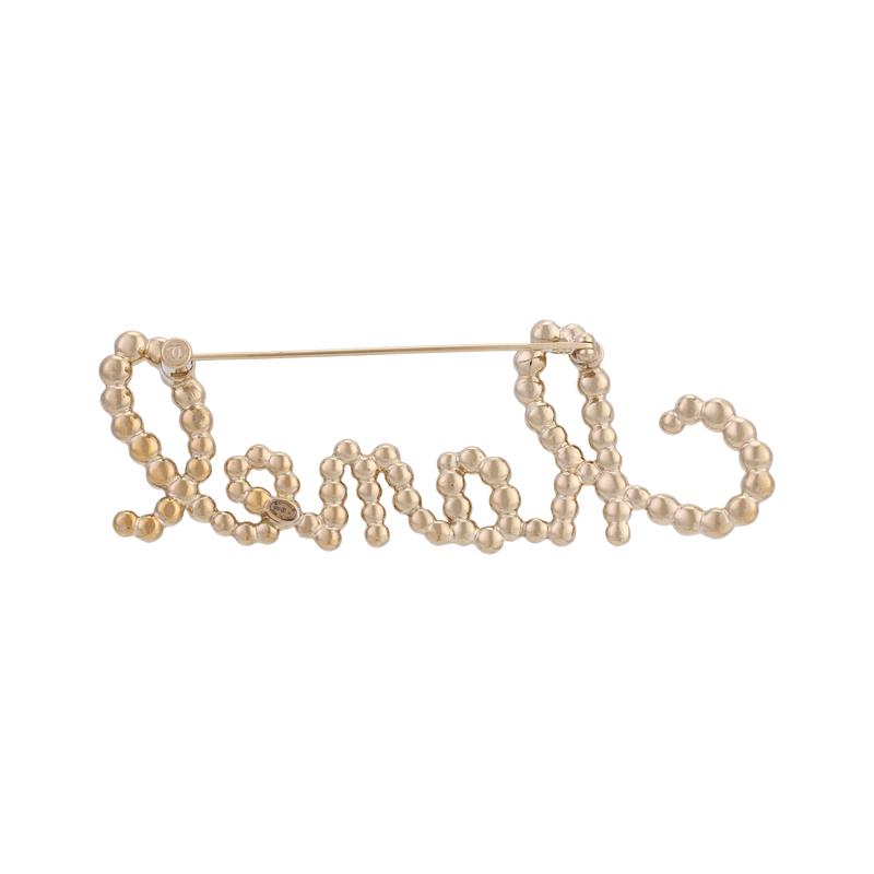 CHANEL letter gold rhinestone brooch women's gold
