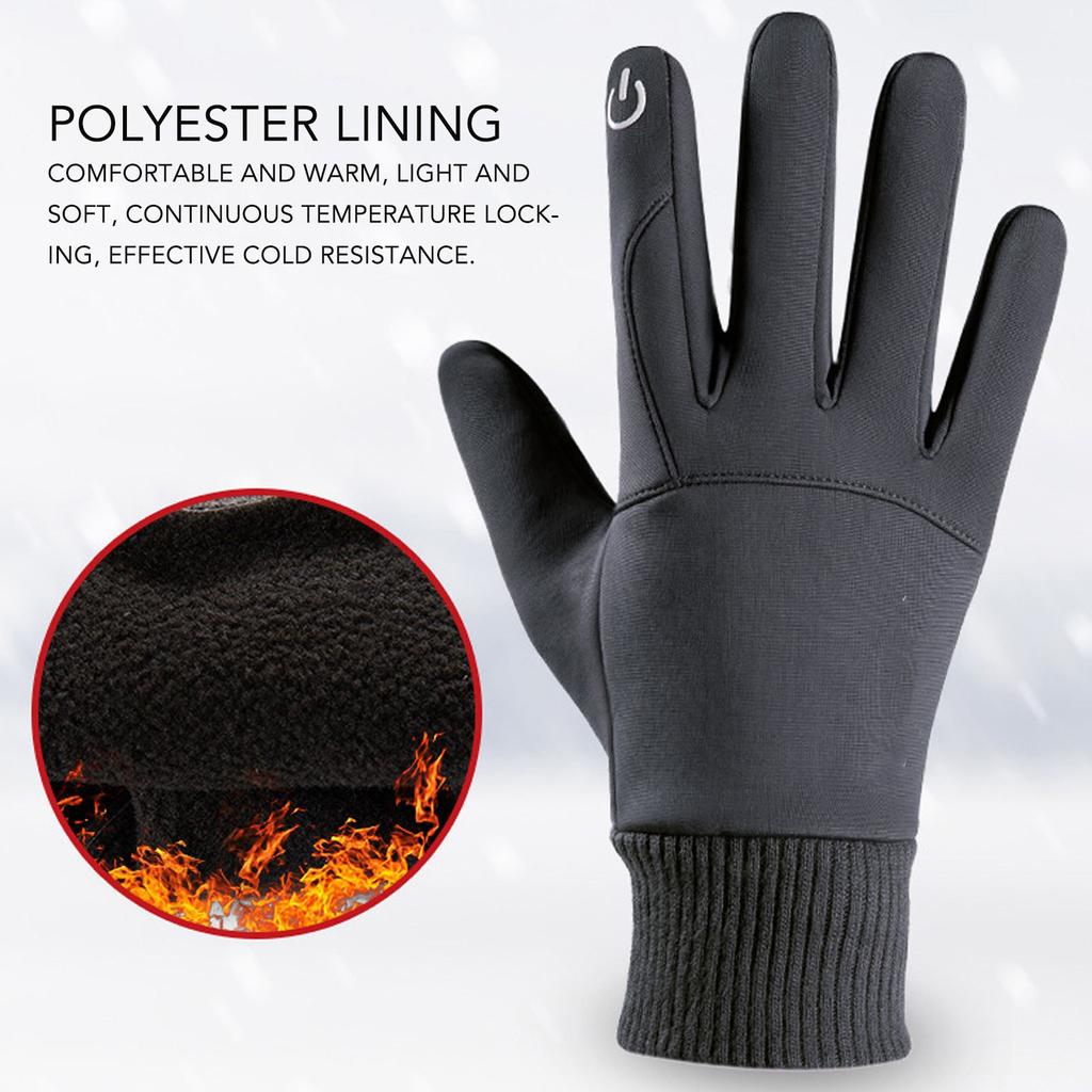 Winter Waterproof Gloves Touch Screen Warm Gloves Non Slip Full Finger Insulated Glove for Cycling Mountaineering Gray XL