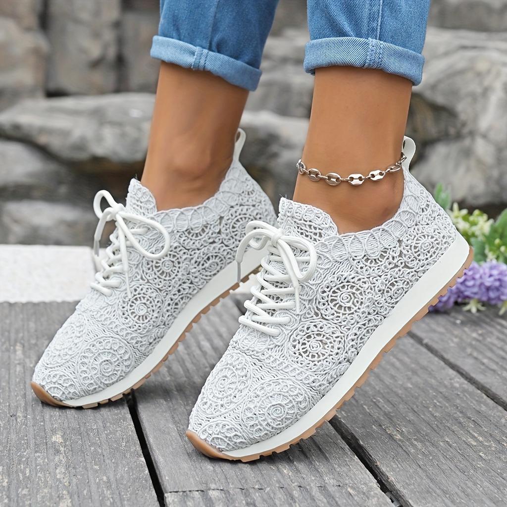 Women's Lightweight Running Shoes, Lace-up Low-top Sneakers, Casual Shoes