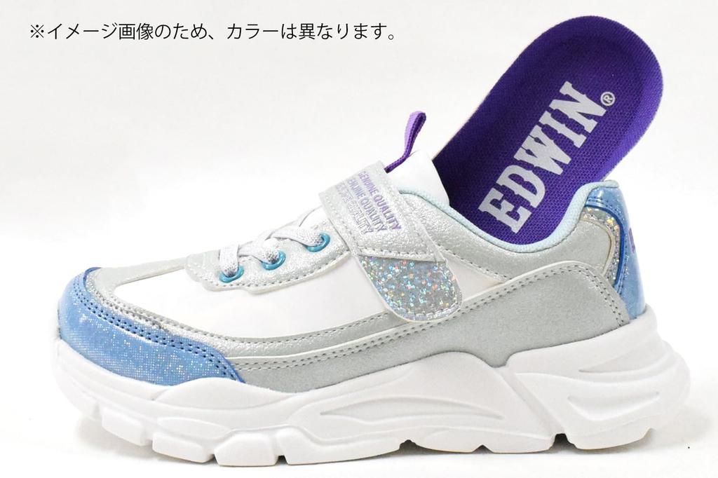 EDWIN Athletic Sneakers with Velcro Cute Velcro and Elastic Perfect for and Casual Easy to and Perfect for Sports Days and Size Girls' Closure,