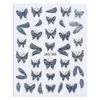 Xiaohongshu Best-Selling Butterfly Nail Stickers: Gold & Silver Cat Eye Quicksand Design.