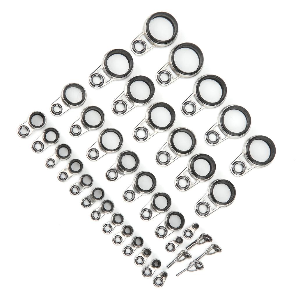 37Pcs Fishing Rod Guides Top Tip Ring Telescopic Surf Casting Fishing Rod Guide Repair Kit