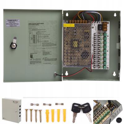 Cctv Power Supply 12V 10A Max 9 Cameras Monitoring