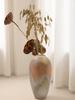 VerdeFlow wood-fired small vase, approximately 9.5cm diameter x 18.5cm high, perfect for Japanese wabi-sabi style interior decor, hydroponics, fresh