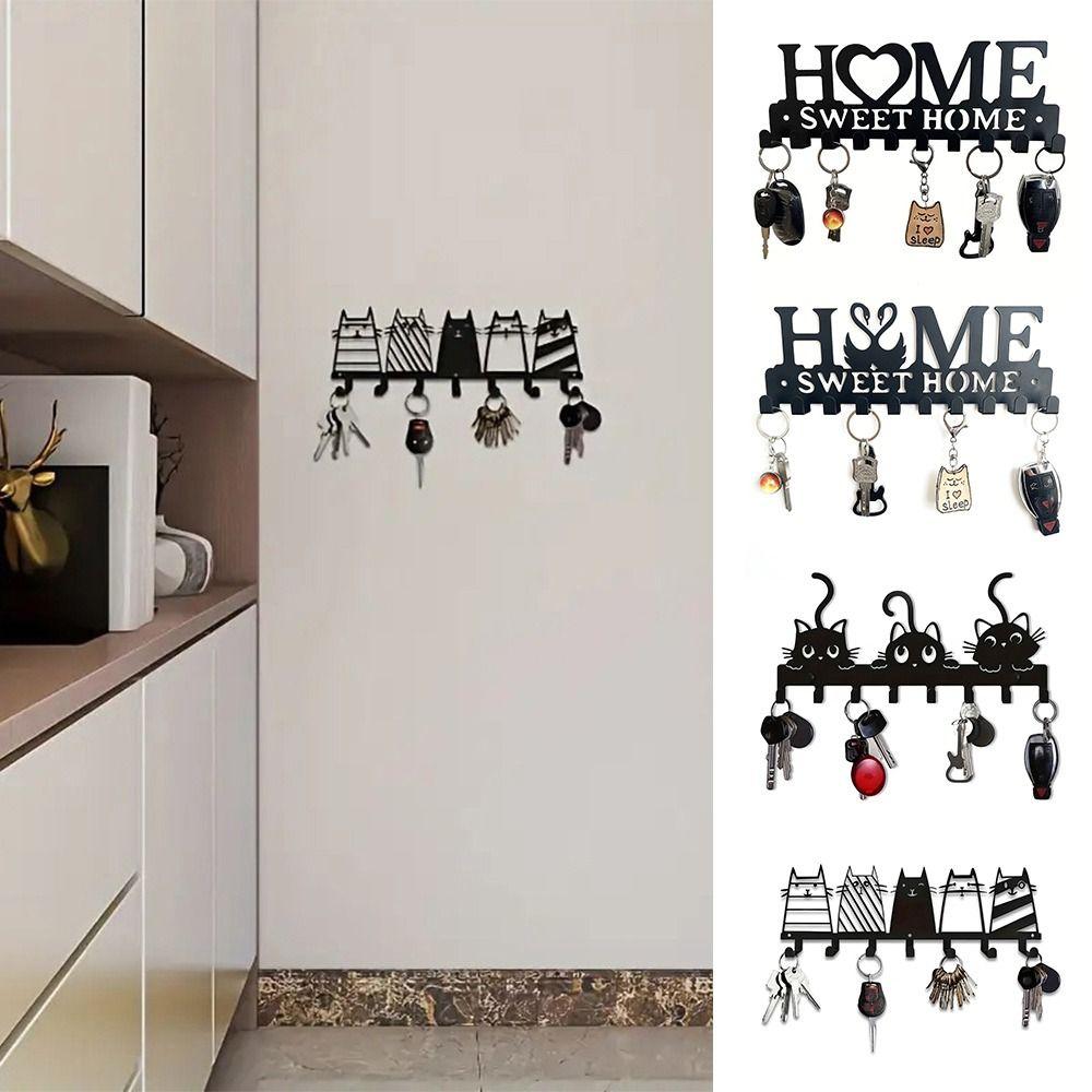 New Metal Key Holder Accessories with Screws Key Hanger Black Wall Mounted Key Holder Home Organizer