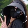 Outdoor Sun Protective Hat for Women Breathable Hollow Top Design Wide Brims Hat for Various Activity Fishing Cycling