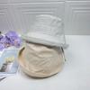 Plaid crimped bucket hat women's summer thin big SURE fresh sun hat versatile fashion show small face