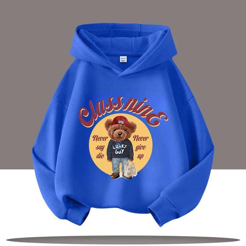 Autumn Winter Children's Hoodies Teddy Bear Pullover Fashionable Boys' Girls' Hoodies Comfortable Children's Tops