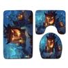 Halloween Shower Curtain Floor Mat Combination Four-Piece Set Kitchen Absorbent Non-Slip Carpet Bedroom Door Mat