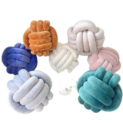Oreiller Boule Nouée en Corde Tressée à la Main Ins Nordique Oreiller Créatif pour Enfant Salon Chambre