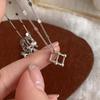 Creative Cube Necklace Women'S Geometric Simple Personality Versatile Ins Cold Wind Pendant Gift Women Premium