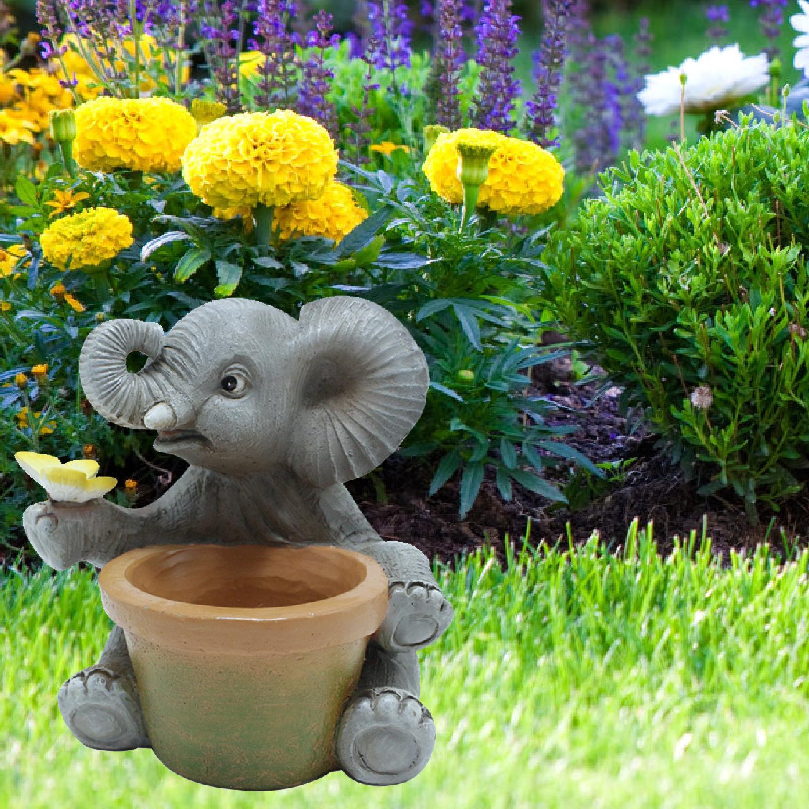 

Elephant Planter Art Piece Collectible for Small Plants in Patio Or Garden