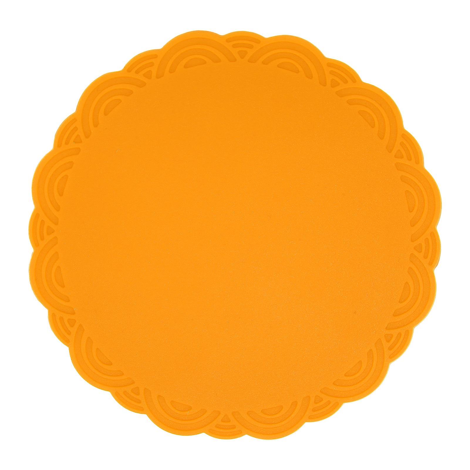 Теплоизоляционная подкладка круглой формы, утолщенная силиконовая подложка, предотвращает скольжение, термостойкий коврик Orange