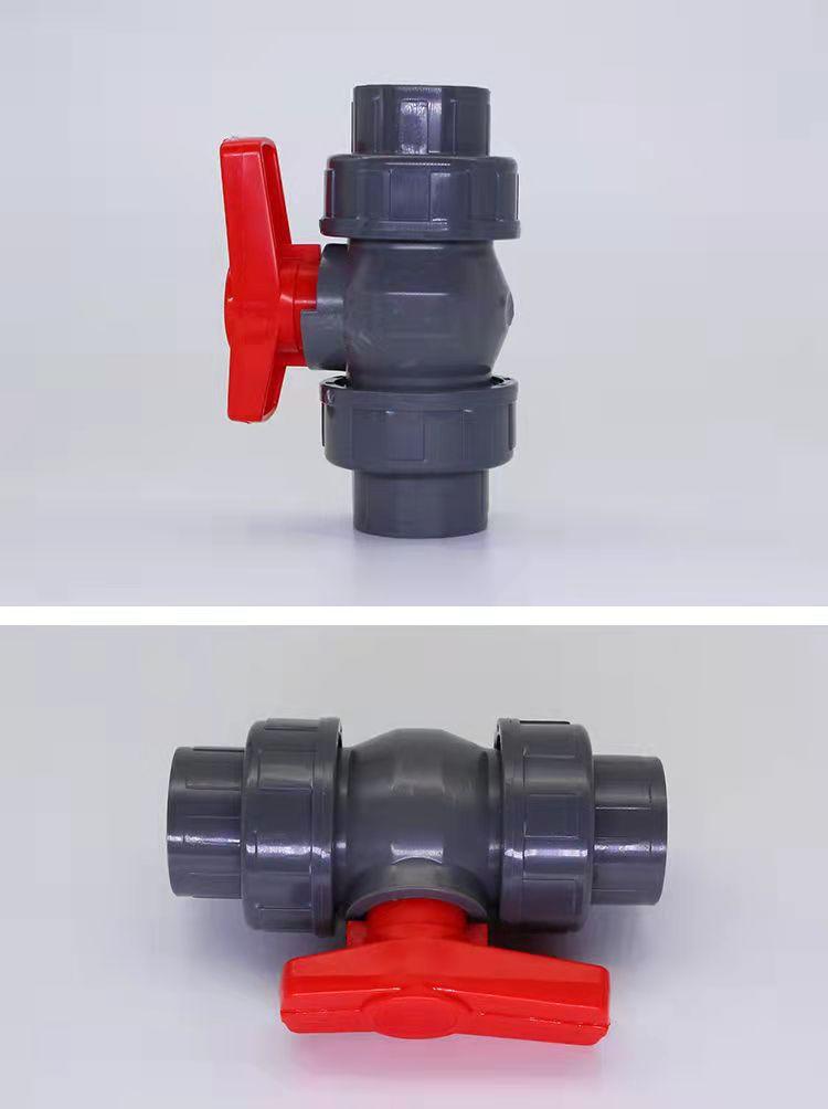 1pcs PVC Double-By-Link Ball Valve DN20-110 for Water Systems