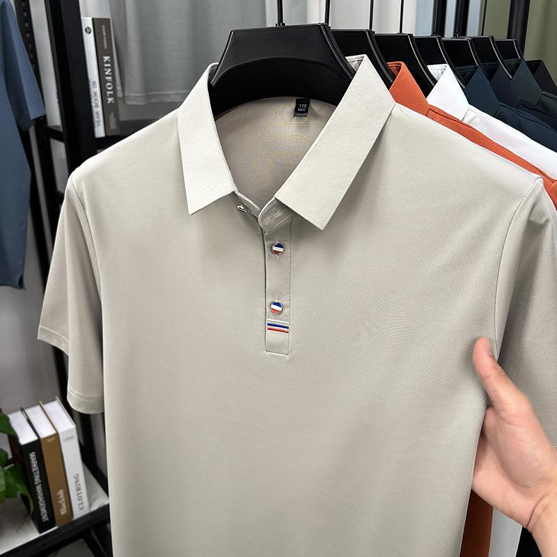Men's POLO Shirt Short Sleeve Lapel Premium Embroidered T-Shirt Men's Casual Business Dad Wear