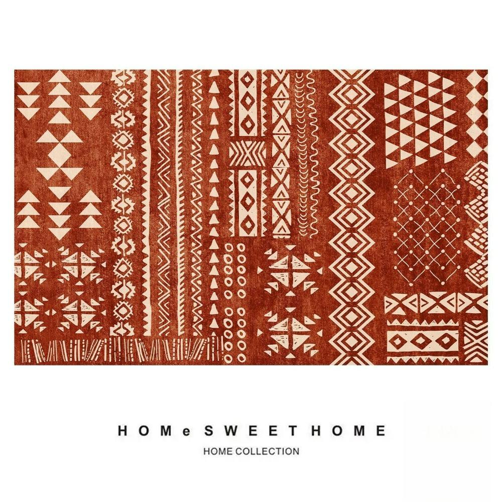 Nordic Minimalist Printed Carpet Persian Red Carpet Living Room Home Decor Sofa Rug Bedroom Bedside Rug Dining Table Floor Mat