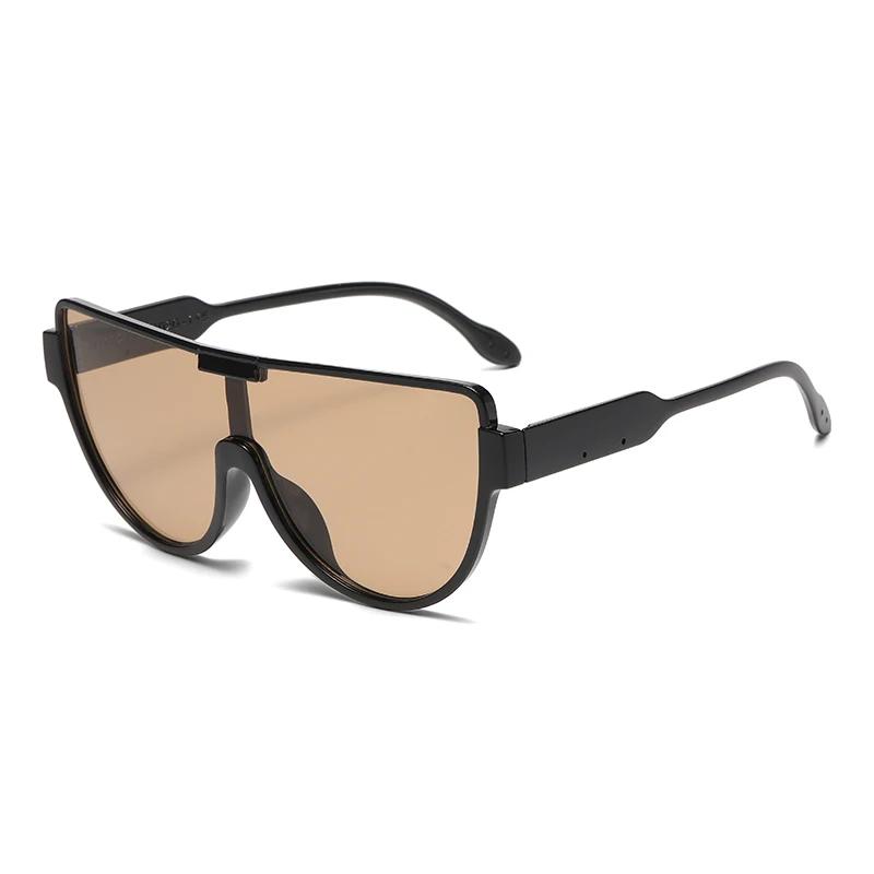 New Design Monoblock Semi-Round Sunglasses Designer Half Frame Goggle Shades Outdoor Oversized Sun Glasses For Women & Men