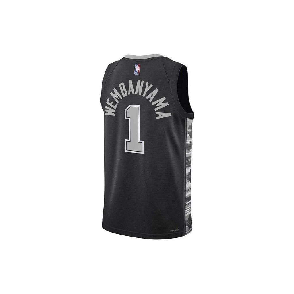 Jordan NBA Victor Wembanyama Spurs 1 Limited Edition SW Jersey Unisex Jersey Black Light-Silver DO9543-014