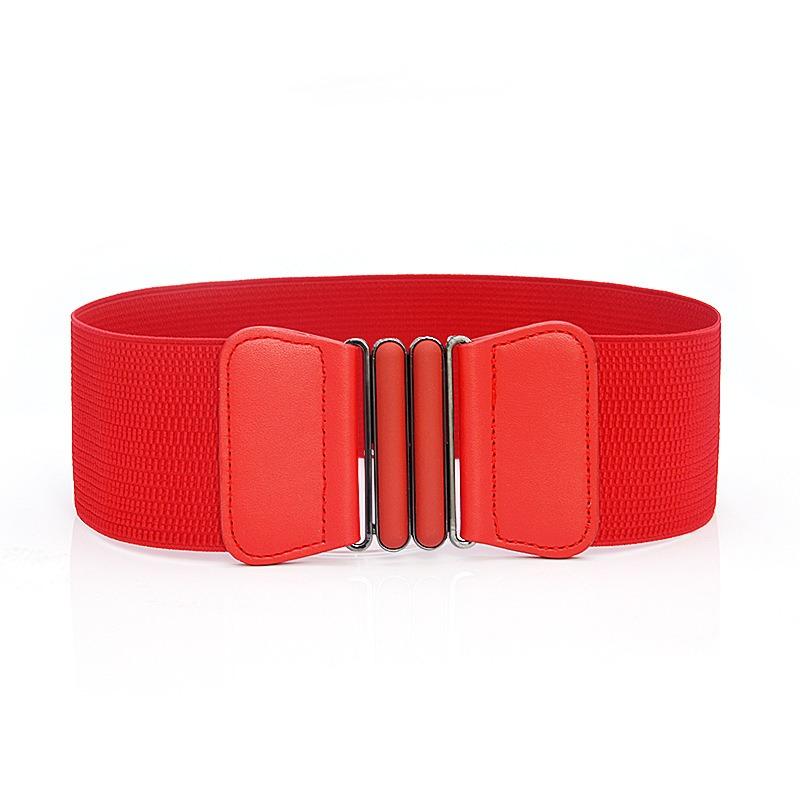 Women Skinny Elastic Belt Ladies Fashion Buckle Stretchy Wide Waist Belt for Dresses Flower Waistband Gift Cloth Accessory