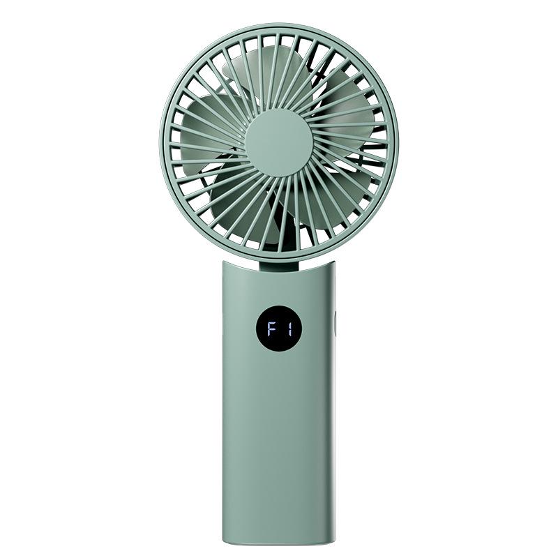 

New Model Portable USB Handheld Fan with Digital Display, Five-Speed Settings, and Long Battery Life for Outdoor Use 195*95*32 зелёный