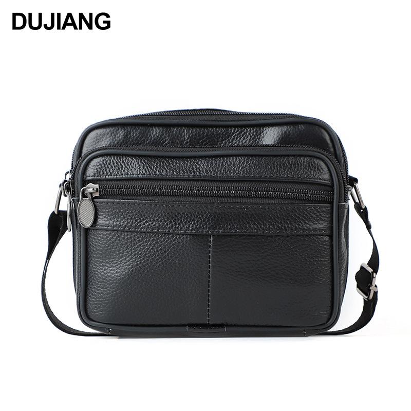 Men S Shoulder Bag, Genuine Leather Men S Retro Messenger Bag, Large Capacity, Horizontal Zipper, Messenger Bag. 19*6*16