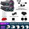Motorcycle Helmet Headset Intercom 2000mAh Moto Dash Cam Waterproof BT5.4 Wireless Speaker 500m Interphone For 2 Rider Earphone
