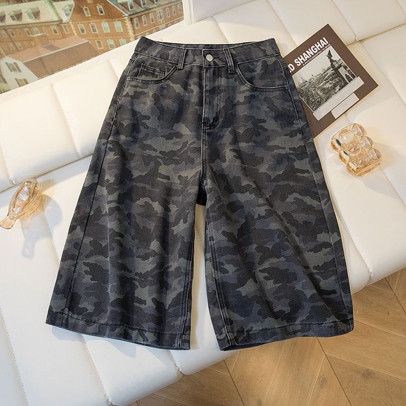 

S-4XL Женские джинсовые шорты Женские джинсовые брюки Летние Свободные Джинсы с широкими штанинами Женские Green 4XL