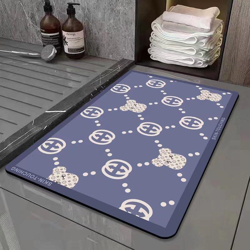 New Morandi Color Bathroom Doormat Balcony Floor Mat Modern Simple Bedroom Living Room Waterproof Leave-in Carpet