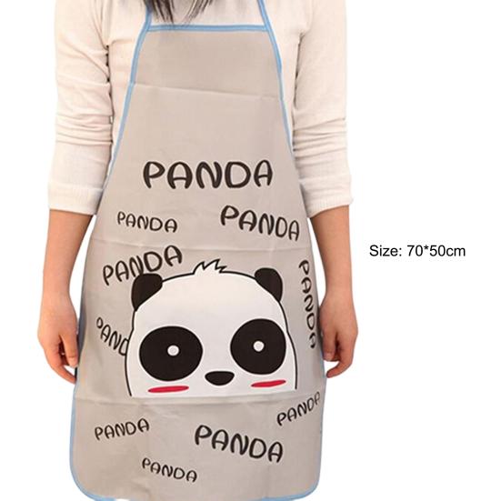 Zástěra bez rukávů Prodloužený popruh Halter Design Kreslený potisk Kuchyňská zástěra pro restauraci