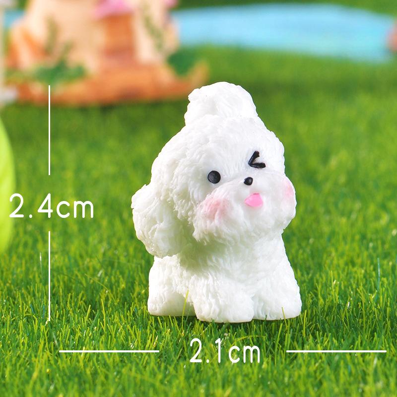 Micro-landscape Simulation Cute Teddy Dog Diy Handmade Keychain Accessories Doll House Decoration Desktop Small Ornaments