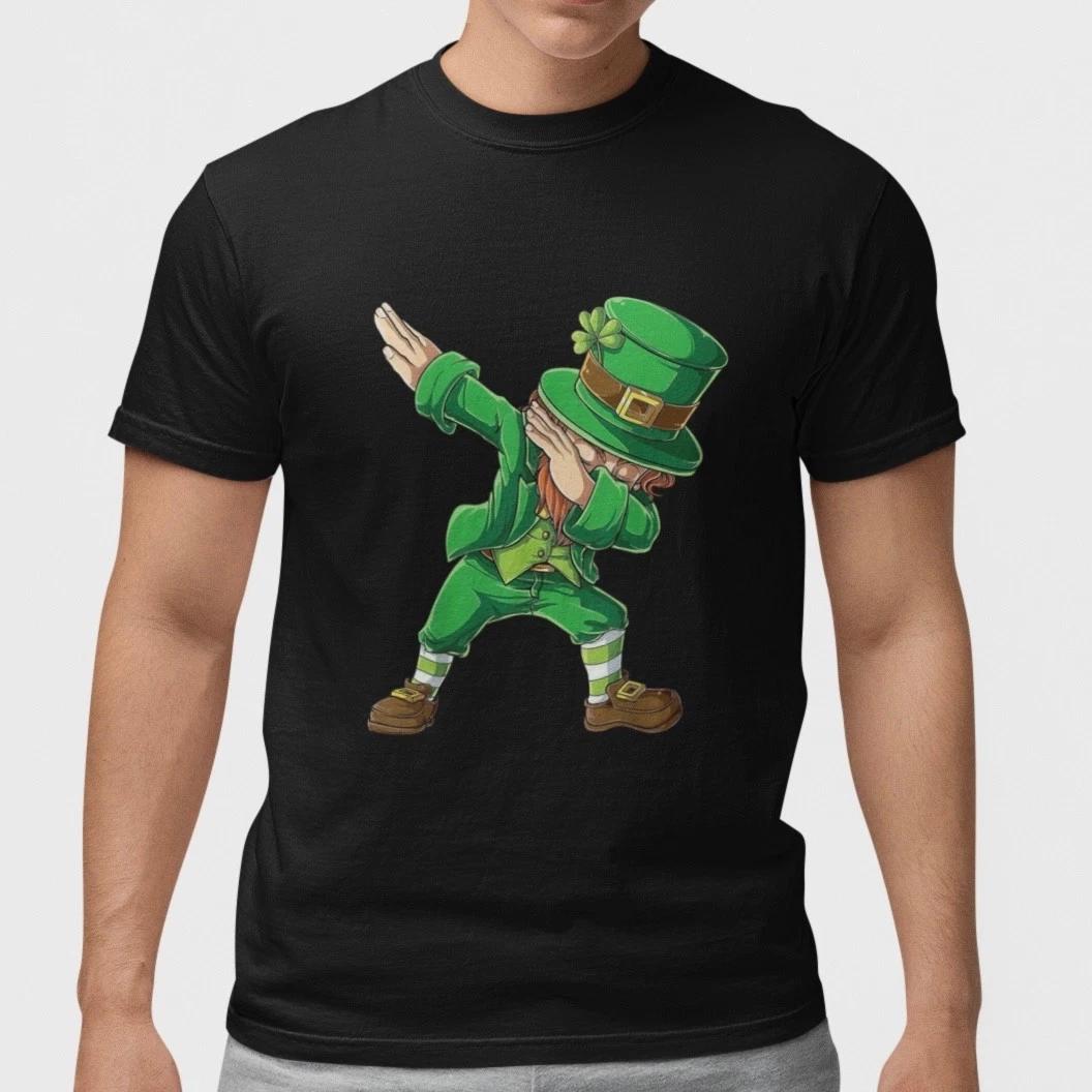 Funny St Patricks Day Leprechaun Dabbing T Shirt Lucky Irish Party Tee L