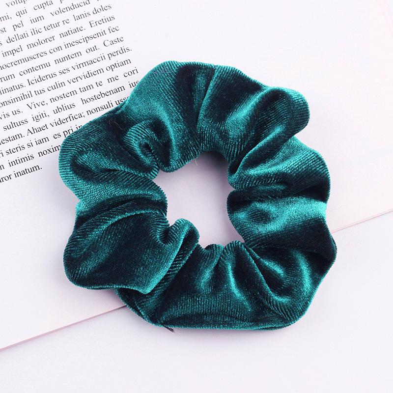 1 PC Velvet Scrunchies Rope For Women Girls Solid Hair Ties Big Ponytail Holders Headband Black Coffee Hair Band Accessories